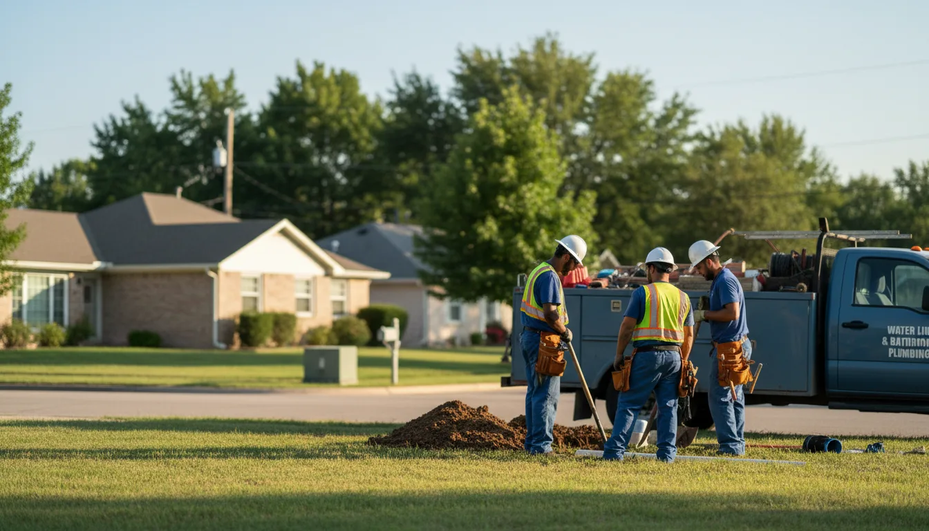 Residential water line and bathroom plumbing service in South Butler, NY